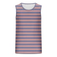 thumbnail image 4 of ZCFZJW Mens Sports Tank Tops Striped Color Block Printed Summer Sleeveless Round Neck Athletic Gym Bodybuilding Fitness Shirts for Beach Running Workout Pink M, 4 of 4