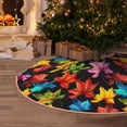 thumbnail image 5 of Rateoe Rainbow Colorful Maple Leaves Pattern Christmas Tree Skirt with Ties, Christmas Tree Decorations, Farmhouse Christmas Decor Xmas Holiday Decorations-36", 5 of 6