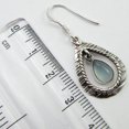 thumbnail image 3 of SilverStarJewel 925 Pure Silver Collectible Aqua Chalcedony One Of A Kind Ethnic Earrings 1.5", 3 of 3