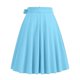 thumbnail image 5 of Karight Womens Midi Skirt Swing A-line Vintage Casual Elastic Wide Waist Flared Skirt with Belt, 5 of 5