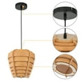 thumbnail image 3 of C Cattleya 10.75in. 1-Light Natural/Black Wood Pendant Light, 3 of 8
