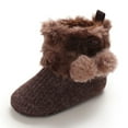 thumbnail image 5 of BLTIBY Girls Snow Boots Toddler Baby Boot Kids Winter Warm Fur Lined Waterproof Boots Leather Non-slip Shoes Coffee 12-18 Months, 5 of 9