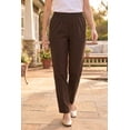 thumbnail image 2 of Woman Within Plus Size Tall Woven Hassle-Free Pull-On Pants, 2 of 3