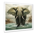 thumbnail image 2 of Designart "Dreamscape with Grey Elephant" Animals Framed Wall Art Decor - Modern Grey Elephant Hallway Framed Wall Art Decor, 2 of 6