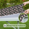 thumbnail image 6 of Black Cartoon Unicorn Floral Pattern Square Fitted Tablecloth with Elastic Edge,Square Table Cover,Washable Elastic Table Cover for Home Kitchen Party Decor 36"x36", 6 of 6