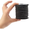 thumbnail image 6 of 20 Yards/Roll 5mm Wide Silver Aluminum Studded Faux Suede Leather Cords Strip Cord Lace Beading Thread Braiding String, 6 of 9