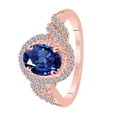 thumbnail image 4 of AoneJewelry 1.45 Ct. Created Sapphire and Diamond Ring crafted In 10K Rose, White & Yellow Gold, 4 of 4