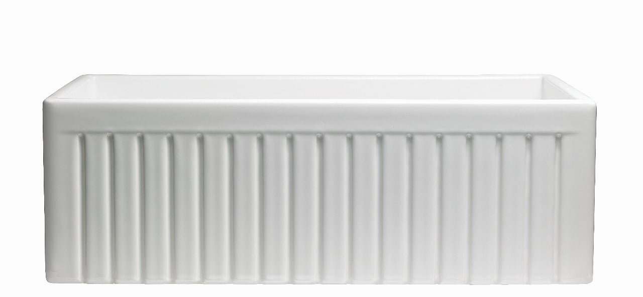 Sutton Place Farmhouse Fireclay 27" Kitchen Sink with Grid and Strainer in White