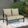 thumbnail image 7 of BPS 23x26 Inch Outdoor Deep Seat Cushion Set, Water Resistant Patio Chair Cushions with Olefin Fabric Removable Cover - Brown and Stripes, 7 of 7