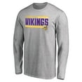 thumbnail image 2 of Men's Ash Minnesota Vikings Iconic Collection On Side Stripe Long Sleeve T-Shirt, 2 of 3