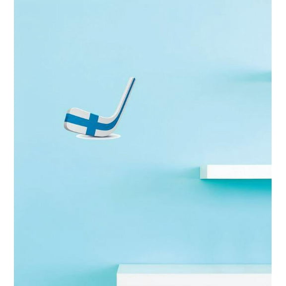 Custom Wall Decal Vinyl Sticker : Finland Hockey Puck Stick Regional Team Sport Bedroom Bathroom Living Room Mural : 20 X30" -