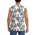 thumbnail image 4 of Salouo Hand Drawn Snake Pattern Men's Sleeveless T Shirts,Men's Regular-Fit Tank Top Sports Shirt for Men Sleeveless Tank Shirt -Large, 4 of 6