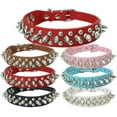 thumbnail image 7 of 1Pack Hot Pink Cat Collar Spiked, Mushrooms Rivet Spike Dog Collar Anti-Bite Studded Protective Pet Neck Faux Leather Female Puppy Collars for XXS, XS, Small, Medium, Large, Dogs Kitten Goat, 7 of 7