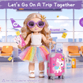 thumbnail image 5 of Caunedy 27 Pcs 18 inch Doll Suitcase Travel Luggage Play Accessories,Unicorn Luggage,Sunglasses,Computer,Phone,Ipad,Passport,Plane Ticket and Makeup Playset for Kids Ages 3-12 Girls Gifts, 5 of 8