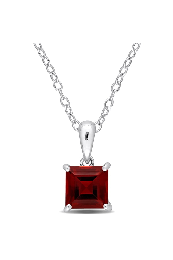 Women's Garnet Sterling Silver Necklace