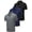 BlackGreyNavy, variant on 3 Pieces Men's Polo Shirt Short Sleeve Tennis Golf Sports T-Shirt Quick Dry Breathable