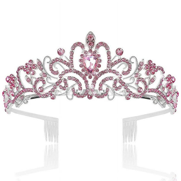 Tiara de cumpleaños para niña, corona para niñas, corona de princesa con banda de cumpleaños, diadema de cumpleaños para niña, tiara de corona de cumpleaños para mujer, decoraciones de feliz