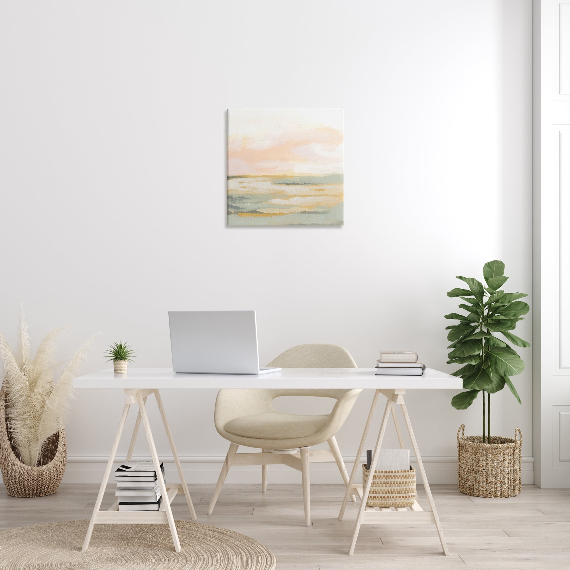 Stupell Industries Pastel Clouds Landscape Abstract Painting Gallery Wrapped Canvas Art Print Wall Art, 24 x 24