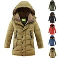 thumbnail image 6 of EnJoCho Youth Hooded Winter Parka Quilted Puffer Coat Boys Girls Fleec𝖾 Lined Insulated Thermal Windproof Snow Jacket 𝖶aterproof Warm Down Coat Kids Outerwear, 6 of 7