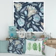 thumbnail image 3 of Designart 'Navy Blue Botanical Pattern With Feathers' Traditional Framed Art Print, 3 of 4