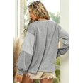 thumbnail image 3 of Women's Gray Contrast Patchwork Double Chest Pocket Top, 3 of 5