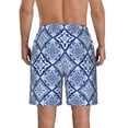 thumbnail image 3 of Disketp Men'S Swim Trunks Hawaiian Breathable Surf Beach Swimsuits Mesh Lining Beach Shorts With Pockets-Stylized Flowers Vintage Boho, 3 of 9