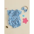 thumbnail image 3 of Okbabeha 4th of July Baby Girl Outfit Newborn Baby Girl Fourth Of July Bodysuit Summer Bubble Romper Headband Independence Day Clothes, 3 of 7