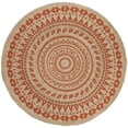 thumbnail image 2 of SAFAVIEH Natural Fiber Zoolander Geometric Jute Area Rug, Orange/Natural, 5' x 5' Round, 2 of 6