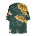 thumbnail image 4 of Xixinqiwan Women Chiffon Floral Printed Cardigan Half Sleeve Open Front Kimono Robe Tops Summer Beach Bikini Cover up Blouse, 4 of 5