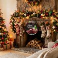 thumbnail image 2 of Welcome Sign for Front Door, Merry Christmas Round Metal Wall Art Wreaths, Xmas Tree Truck Balls Gifts Brown Wood Outdoor Indoor Wall Hanging Sign for Porch Decor Housewarming Gifts 5.9 Inch, 2 of 8