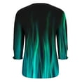 thumbnail image 6 of Yuanlook Blouses for Women Dressy Casual 3/4 Length Sleeve Womens Tops V Neck T Shirts with Smocked Cuffs - Green - XL, 6 of 7