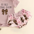 thumbnail image 4 of mgoYE Baby Girl Clothes Baby Girl Clothes Short Sleeve Ribbed Knit Romper Tops + Tutu Skirt + Cute Headband 3pcs Set(Light Pink,6-12 Months), 4 of 5