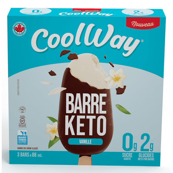 Barre céto à la gousse de vanille CoolWay Volume - 3 barres x 88 ml