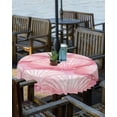 thumbnail image 2 of Fsddascl Pink Shell Coastal Outdoor Tablecloth - 60 Inch Round Dining Table Cover, Nautical Ocean Summer Beach Waterproof Outdoor Table Cloth with Umbrella Hole & Zipper for Picnic/Patio/Party, 2 of 7