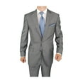 thumbnail image 2 of Salvatore Exte Men's Suit Two Button Blazer Plus Flat Front Pants Gray Stripe, 2 of 4