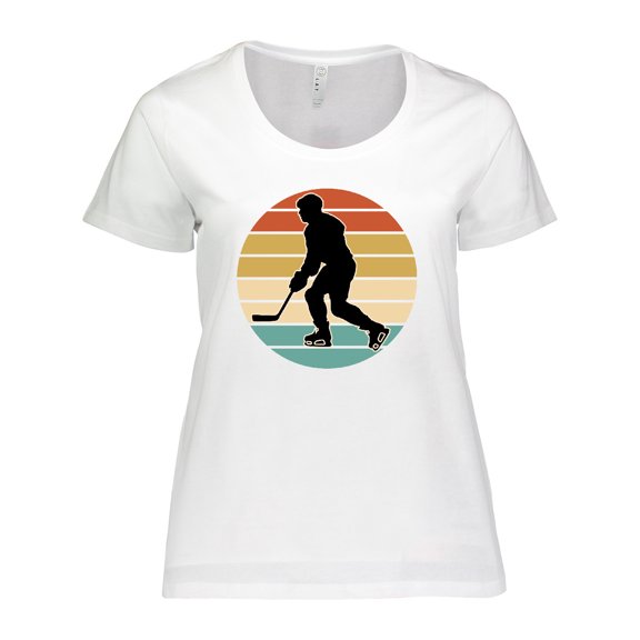 Inktastic Hockey Player Retro Sunset Women's Plus Size T-Shirt