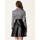 thumbnail image 4 of Vestido de Piel Sintética Allegra K con cremallera de Fiesta Negro XS, 4 of 5