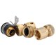 thumbnail image 2 of Conector rápido para manguera de agua de jardín, Conector de tetina de cobre con rosca, 4 Uds., 2 of 5