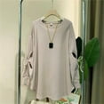 thumbnail image 5 of Womens Oversized Crewneck Sweatshirt, Fleece Pullover Top with Cut Out Sleeve Design, Casual Loose Fit Spring Outfits for Lounge, Daily Wear and Street Style Light Pink, 5 of 5