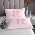 thumbnail image 3 of Erosebridal Teens Monogrammed Coverlet Set King, Initial R Letter Bedding Set, Pink Bowknot Decor, 3 of 5