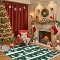 thumbnail image 3 of Senfot Green 5x7 Area Rugs for Living Room, Indoor Non Slip Carpet, Washable Rug for Home Decor, Soft Low Pile Christmas Rug with Xmas Tree Reindeer Snowflake for Bedroom, Dining Room, 3 of 7