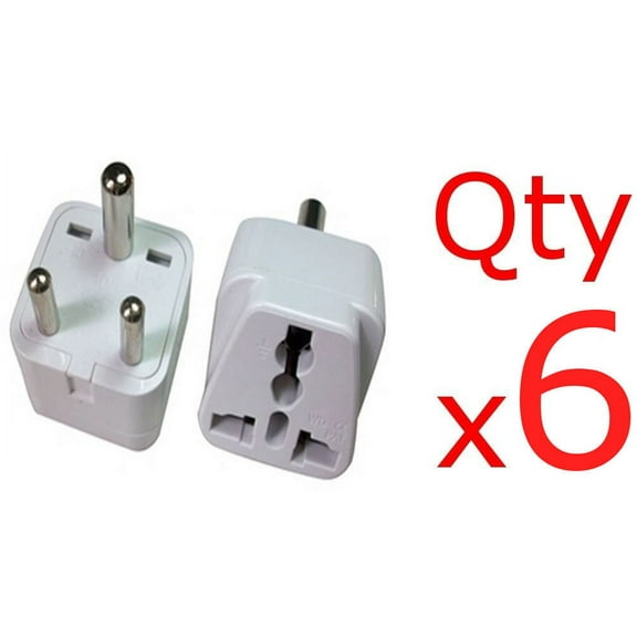 Seven Star SS415iW Travel Plug Adapter Set For India, 6 Count