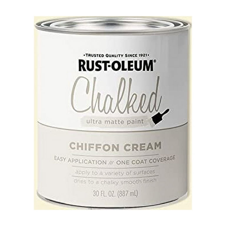 Rust-Oleum 329598 Chalked Ultra Matte Paint, Chiffon Cream, 30 Oz