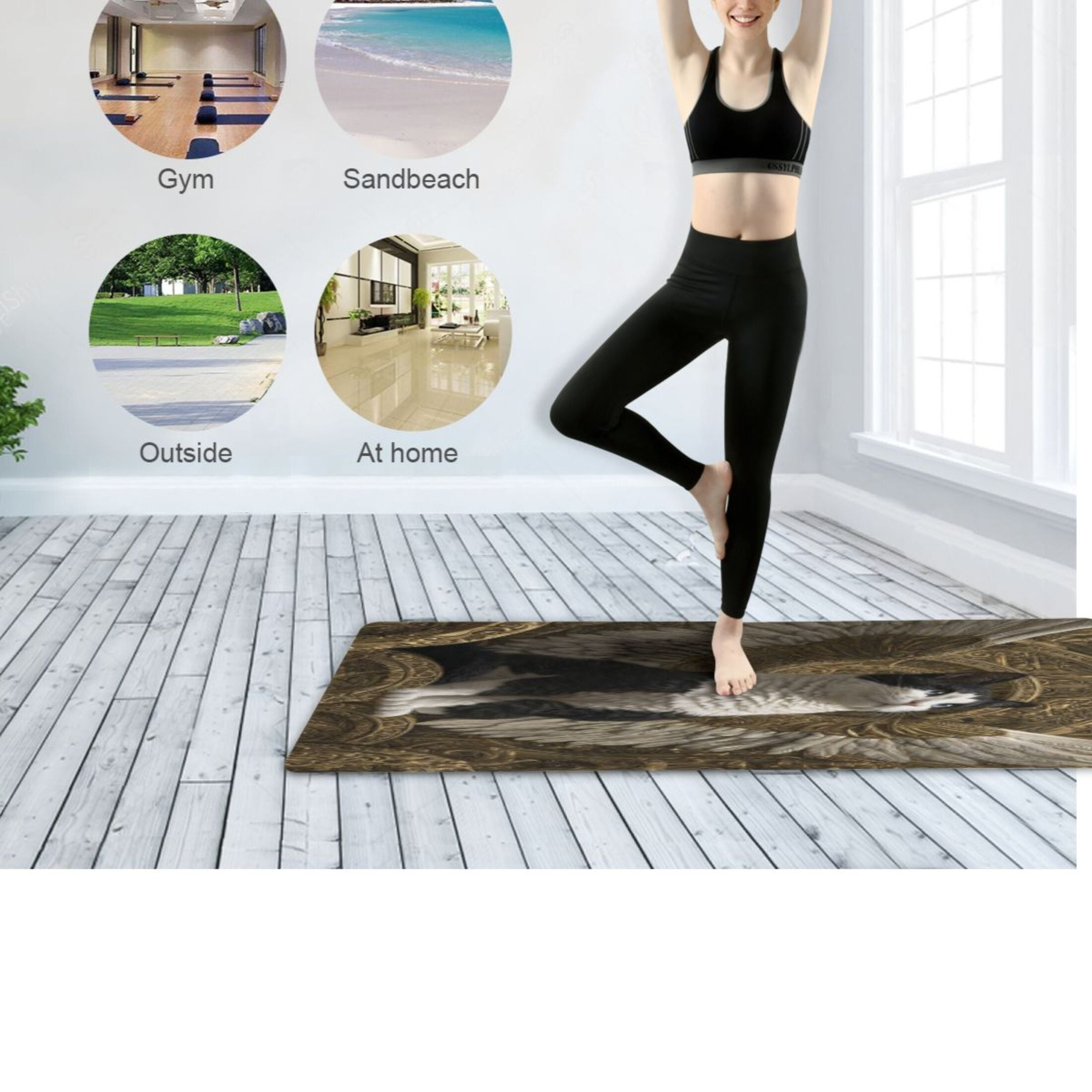 BZSMCE Yoga Mat Women Fitness Mat Guardian Of Grace Pattern