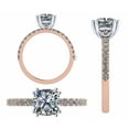 thumbnail image 3 of NANA Jewels 1.50ct Cushion CZ Engagement Ring W/Sides - 10K Rose Gold Size 5, 3 of 8