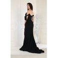 thumbnail image 2 of Womens Black Bridesmaid Prom Stretchy Long Cowl Neck Off The Shoulder Trumpet Plus Size Dress, 2 of 5