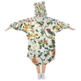 thumbnail image 2 of FORMRS Wearable Blanket Hoodie with Sleeves for Kids Cozy Flannel Sweatshirt, Light Green Floral Pattern, 2 of 7