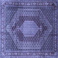 thumbnail image 1 of Ahgly Company Machine Washable Indoor Square Persian Blue Traditional Area Rugs, 3' Square, 1 of 4