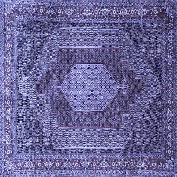 Ahgly Company Machine Washable Indoor Square Persian Blue Traditional Area Rugs, 3' Square