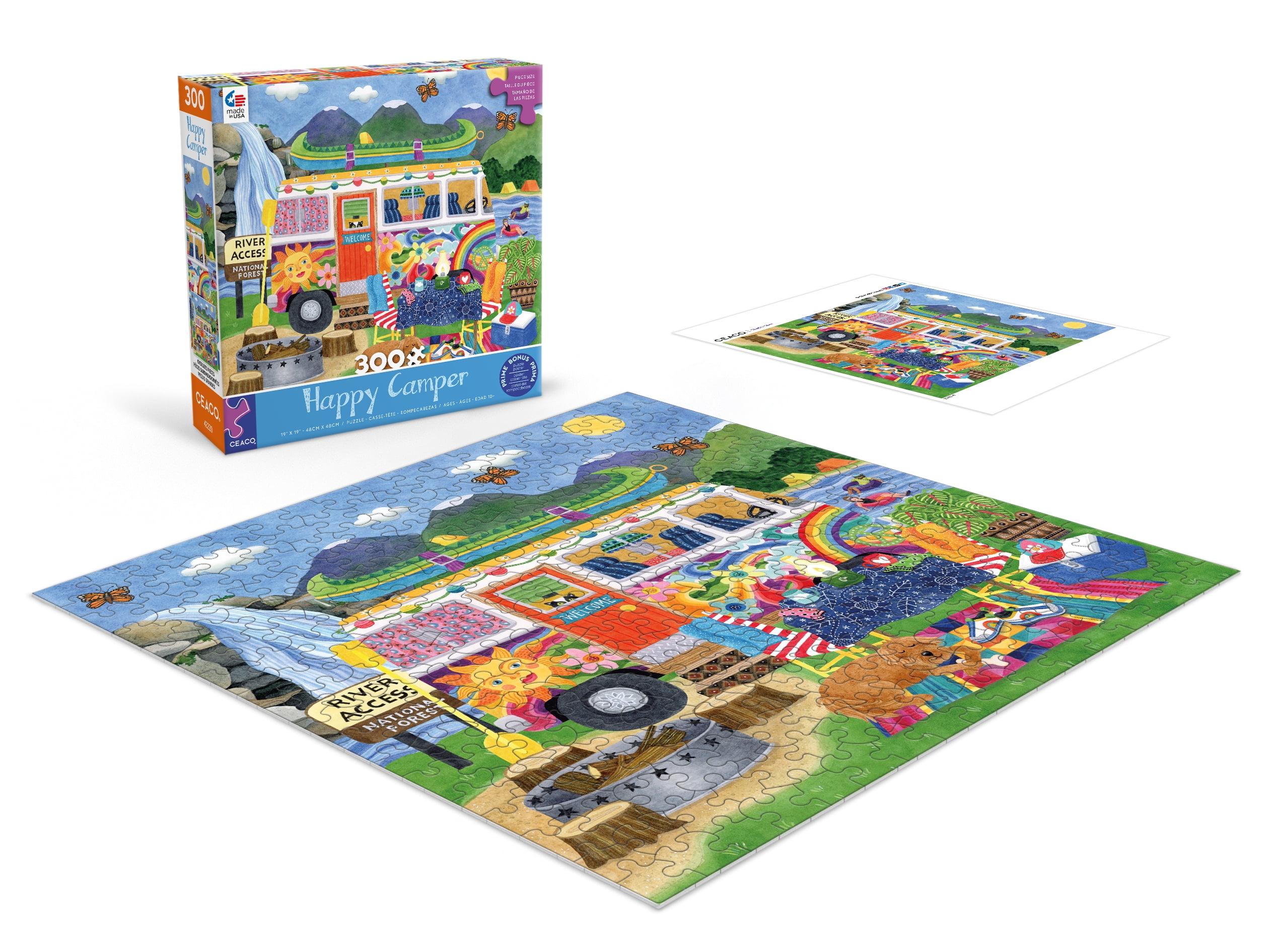 Ceaco - Happy Camper - Waterfall Camper - 300 Piece Interlocking Jigsaw Puzzle
